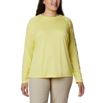 Dámské Mikiny Columbia PFG Tidal II Long Sleeve Plus Size Oranžové Šedé KYAJBM752